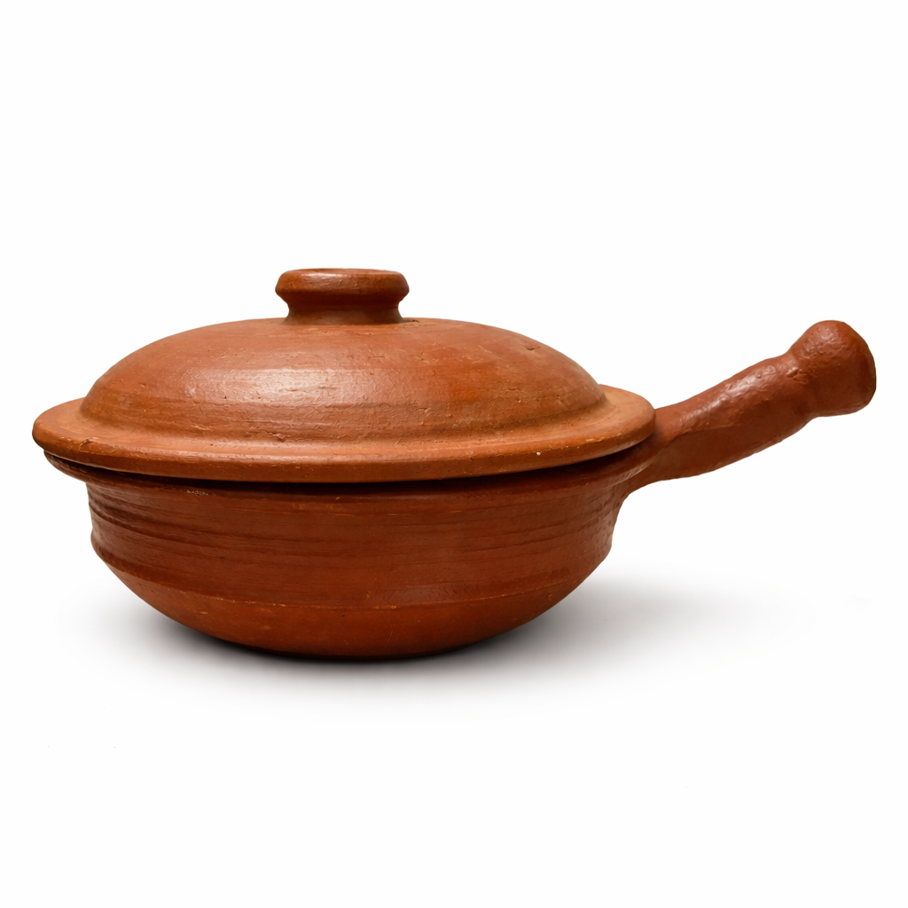 Kalimannu Clay Pot with Handle & Lid (Red)