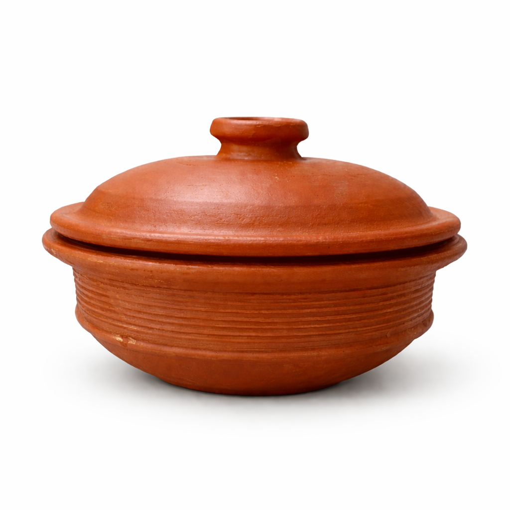 Kalimannu red clay pot with lid